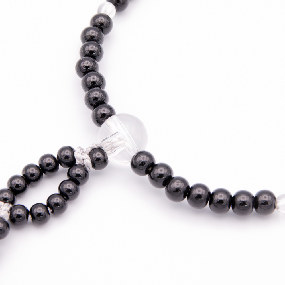 黒檀 水晶仕立 軸単色 数珠 尺寸（大・男性向け） 木 菊房 創価学会